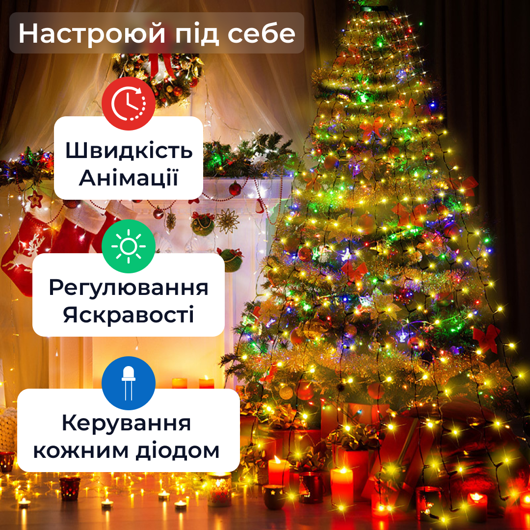 Умная гирлянда GarlandoPro 1733042ML 200LED 2 метра смарт гирлянда
