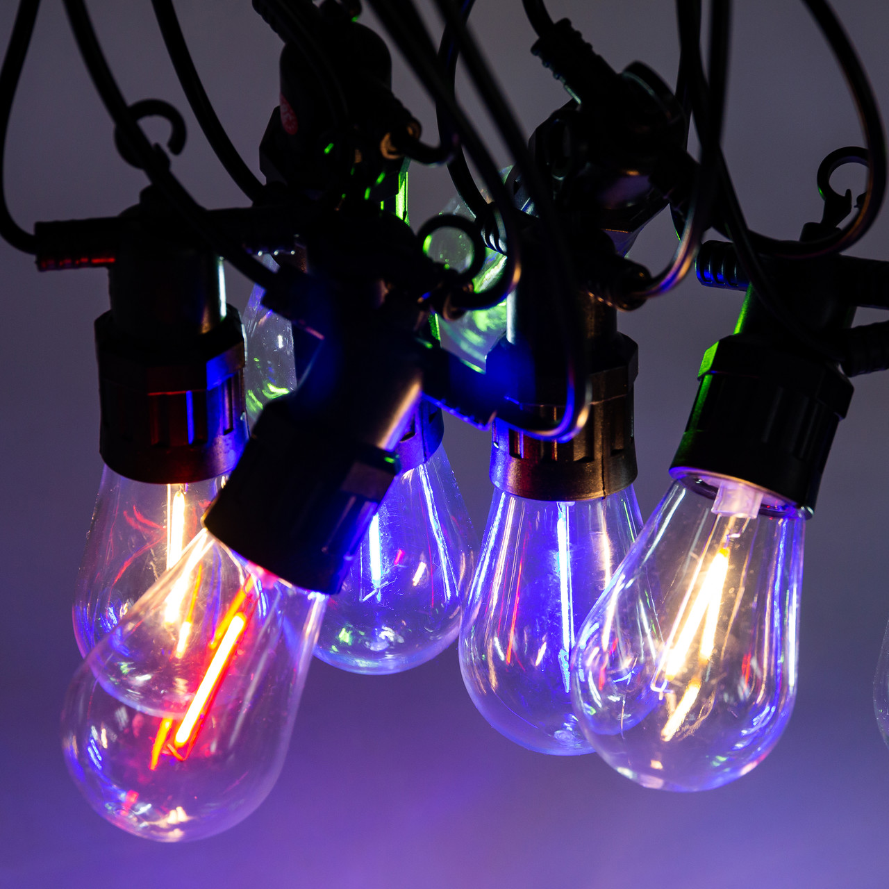 Уличная гирлянда в стиле ретро светодиодная мультиколор S14 на 10 LED ламп длиной 5 метров
