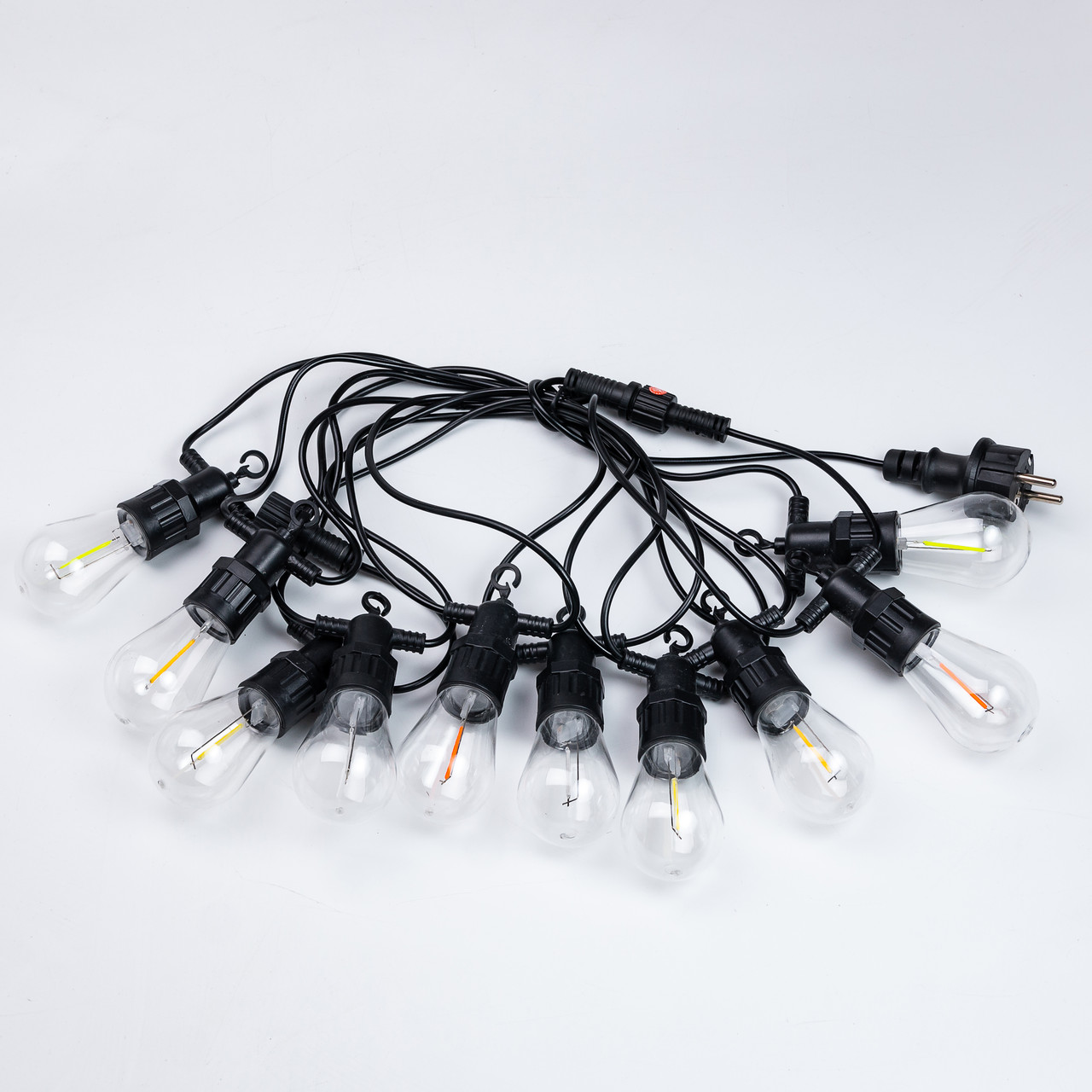 Уличная гирлянда в стиле ретро светодиодная мультиколор S14 на 10 LED ламп длиной 5 метров