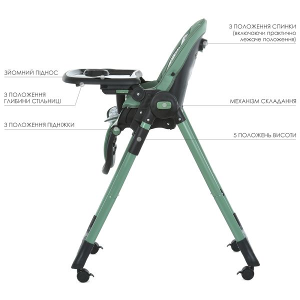 Стульчик ME 1037-B CRYSTAL Green