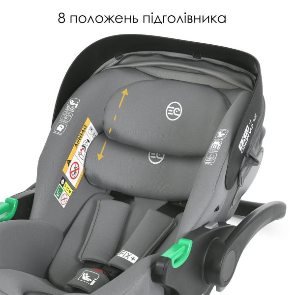 Автокресло детское El Camino i-FIX+ ME 1110 Simply Gray