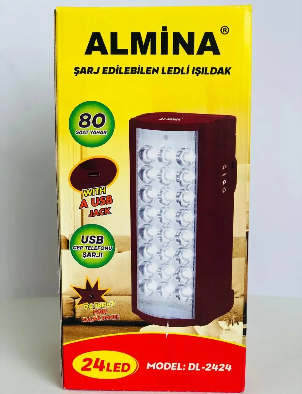 Фонарь переносной светодиодный аккумуляторный Almina dl 2424 с Power Bank