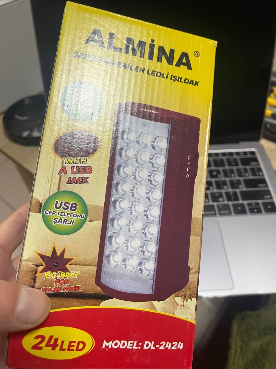 Фонарь переносной светодиодный аккумуляторный Almina dl 2424 с Power Bank