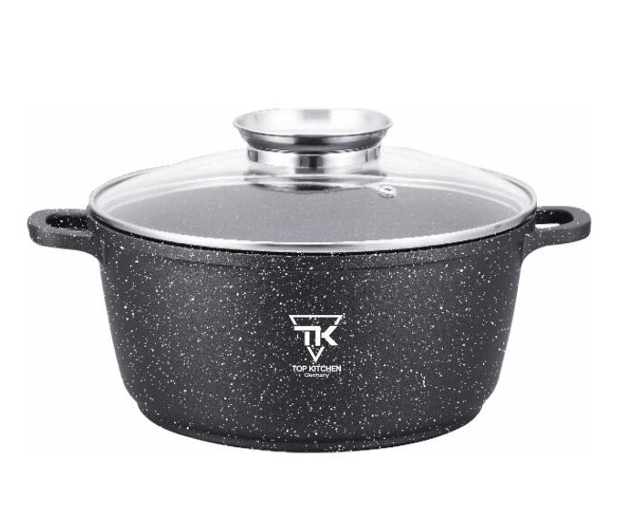 Каструля Top Kitchen ТК00053 з кришкою мармурове покриття 28 см