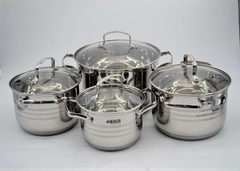 Набір каструль Benson BN-202 (ємність 2,1 л, 2,9 л, 3,9 л, 6,5 л)