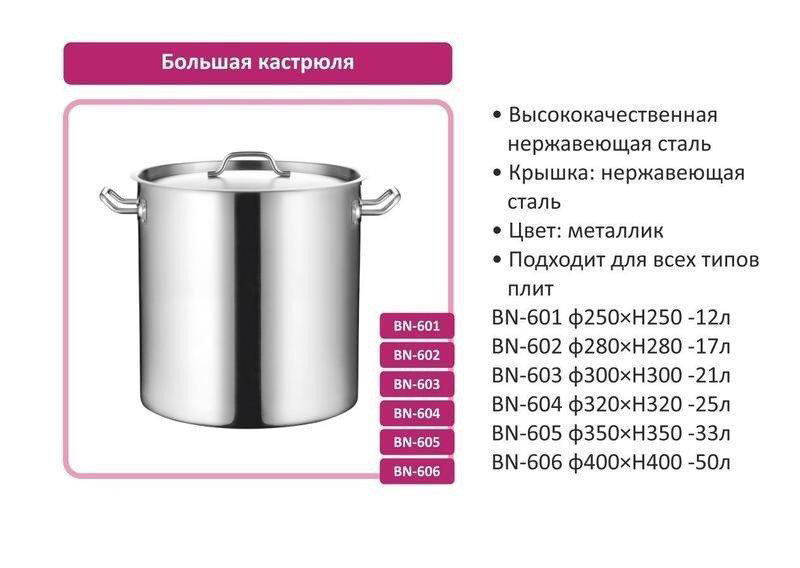 Каструля велика з кришкою Benson BN-603 (ємність 21 л)