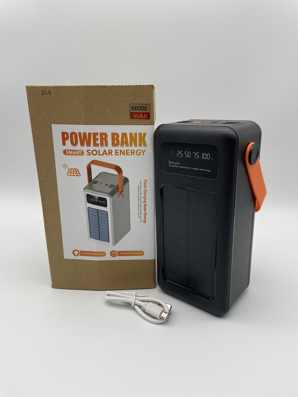 Повербанк Power bank 638 - 60000mAh Solar+Универсальный Кабель 4в1