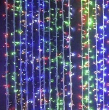 Xmas Гирлянда УЛИЧНЫЙ ВОДОПАД 480 LED,Прозрачный Провод/3*2/Мультик
