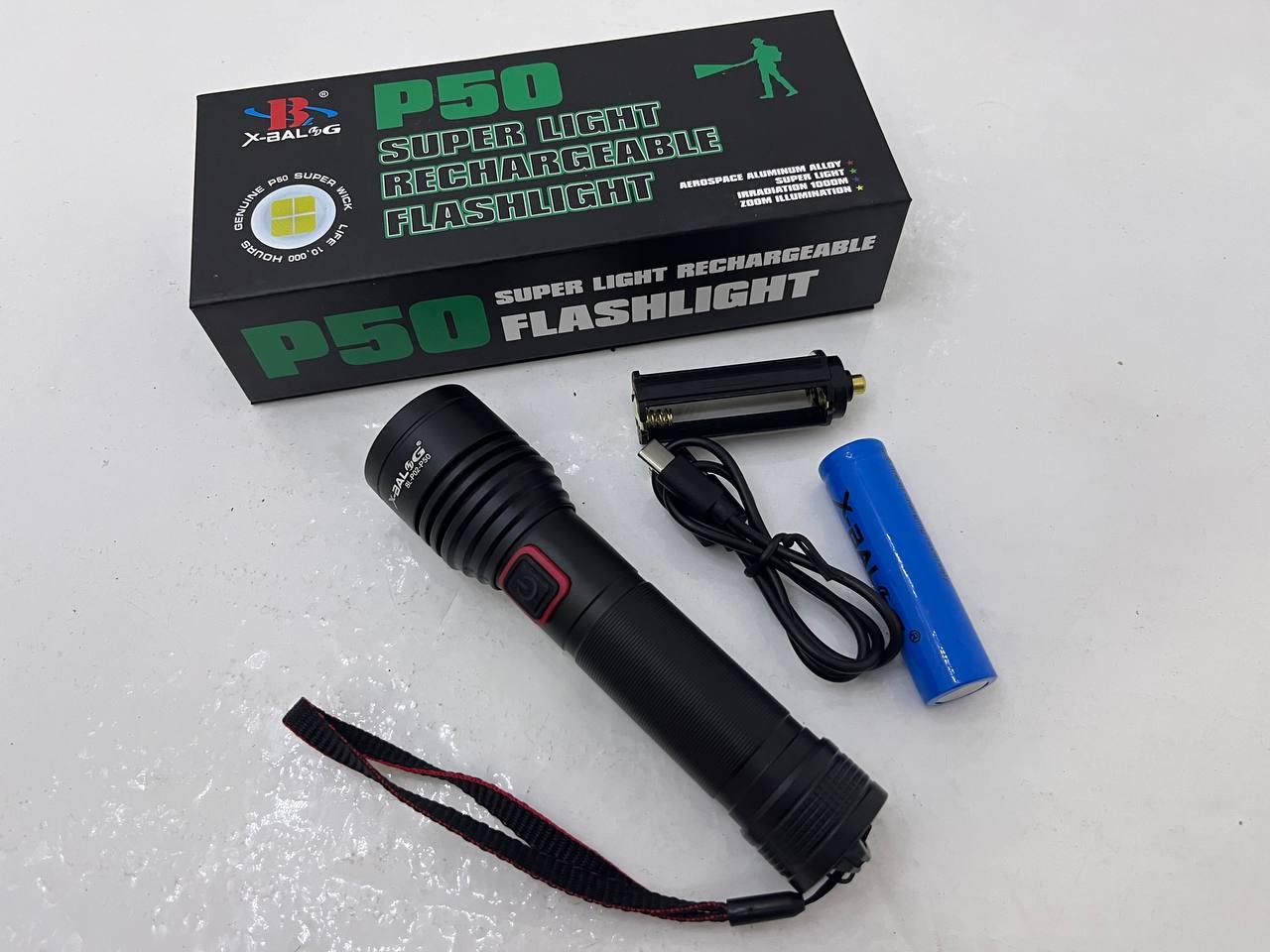 Ліхтар ручний X-Balog BL-P02-P50 на акумуляторі або від батарейок