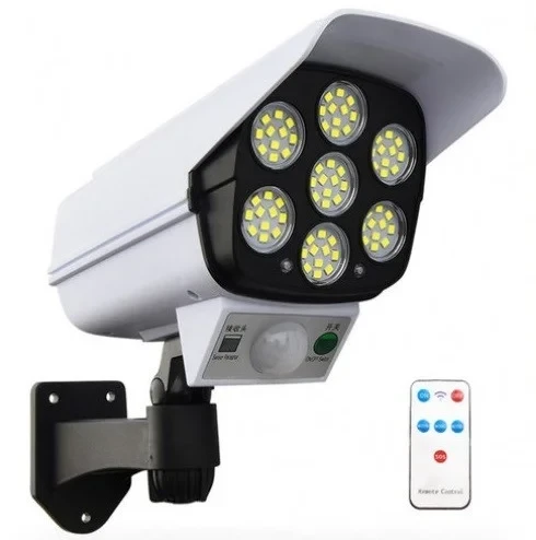 Вуличний ліхтар на сонячній батареї з датчиком руху та пультом SOLAR MONITORING LAMP CL-877A у вигляді камери