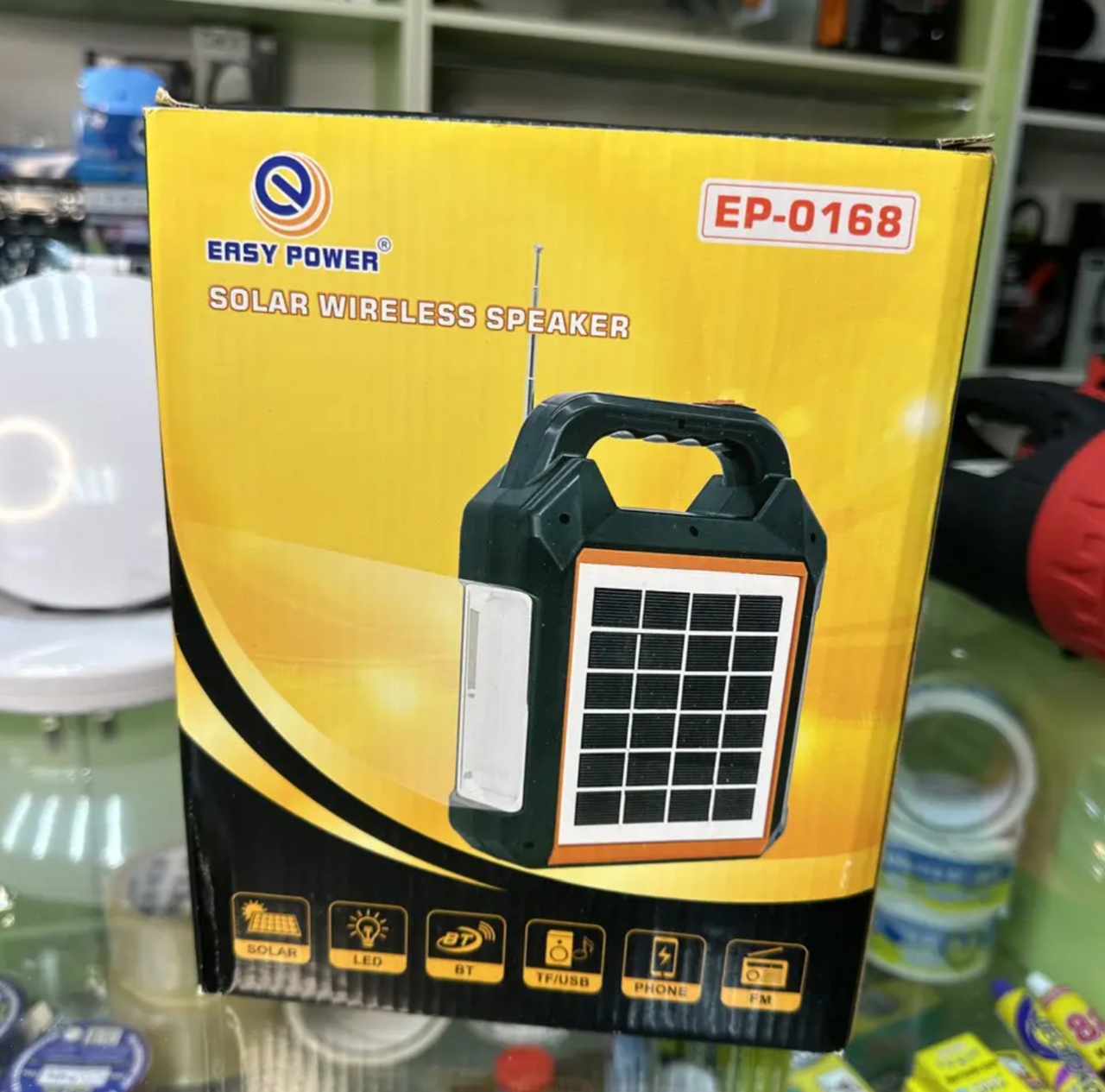 Кемпинговый фонарь на солнечной батарее EASY POWER EP-0168 Bluetooth/MP3/FM/TF/USB/Power Bank