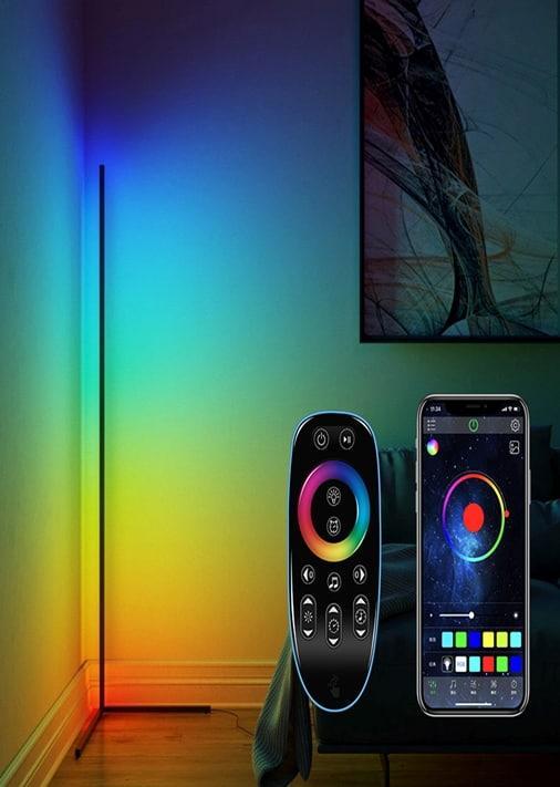 Напольная угловая лампа RGB торшер EL-2188 с пультом управления (сенсор) + приложение 100 см