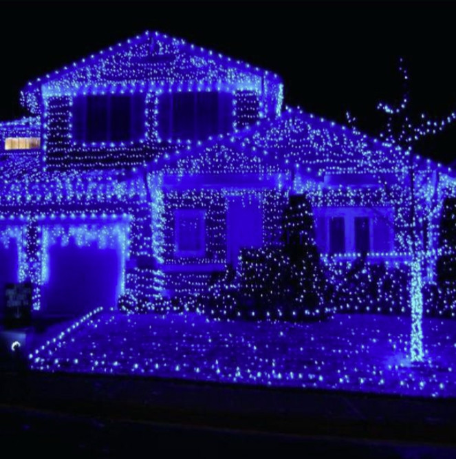Гирлянда Уличная Нить 800 LED/Синий/ Зеленый Провод/50 Метров