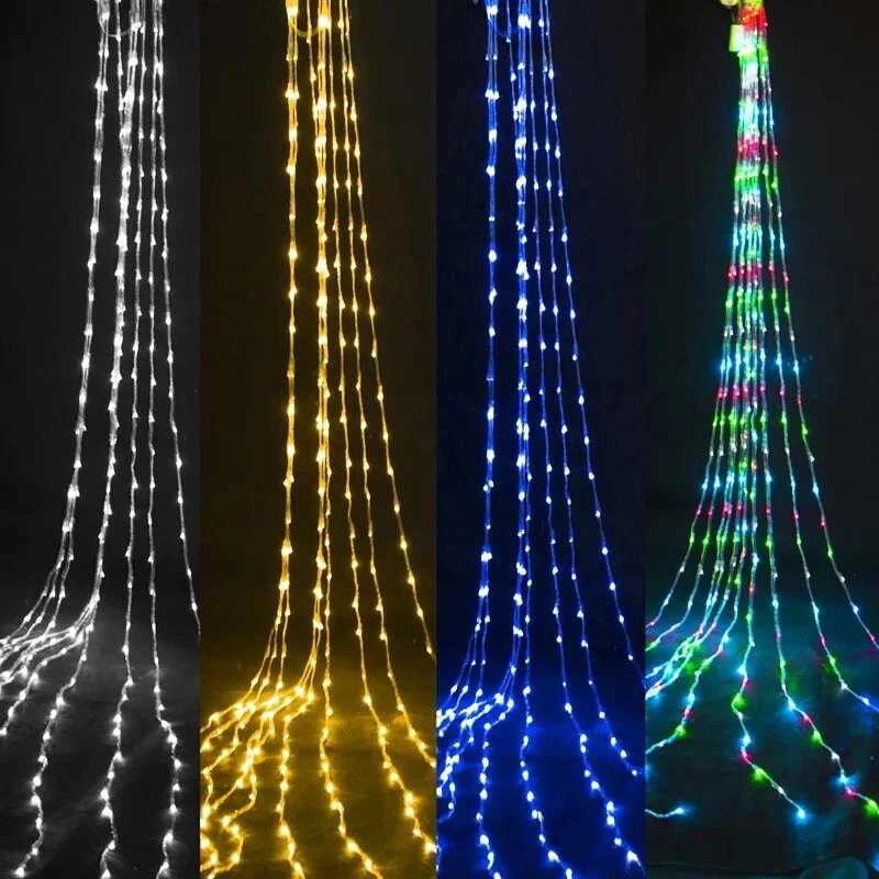 Гирлянда-водопад (Curtain-Lights) Itrains 240M-2 внутренняя, пер.:прозрачный, 3*1,5м (Разноцветная)