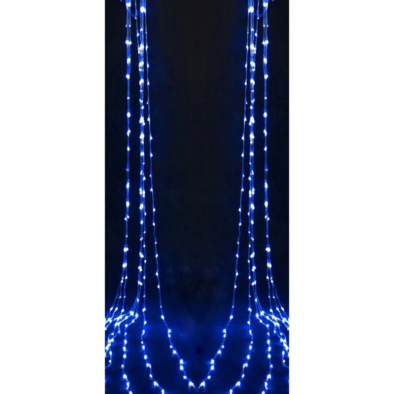 Гирлянда водопад (Curtain-Lights) Itrains-480-B внутренняя, пер.:прозрачный, 3*3м (Синий)