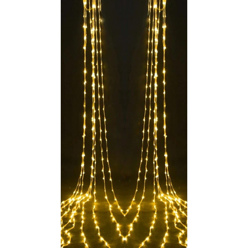 Гирлянда-водопад (Curtain-Lights) Itrains-480-WW внутренняя, пер.:прозрачный, 3*3м (Белый-теплый)