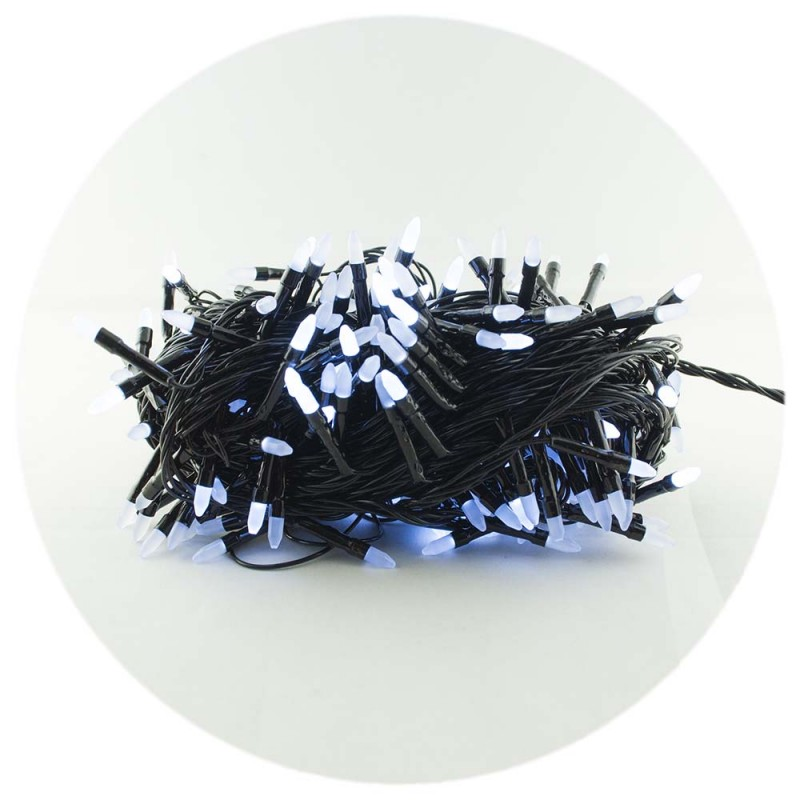 Гирлянда-нить (String-Lights) 100W-3 внутренняя, пер.: черный, 7м (Белый)