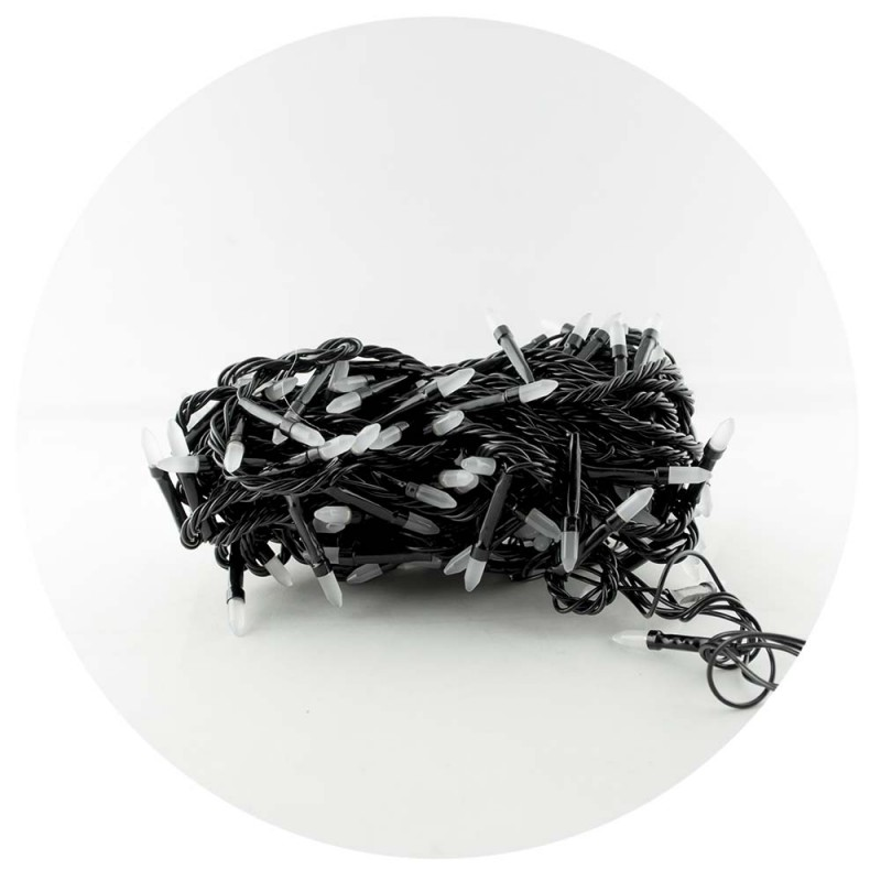 Гирлянда-нить (String-Lights) 100W-3 внутренняя, пер.: черный, 7м (Белый)