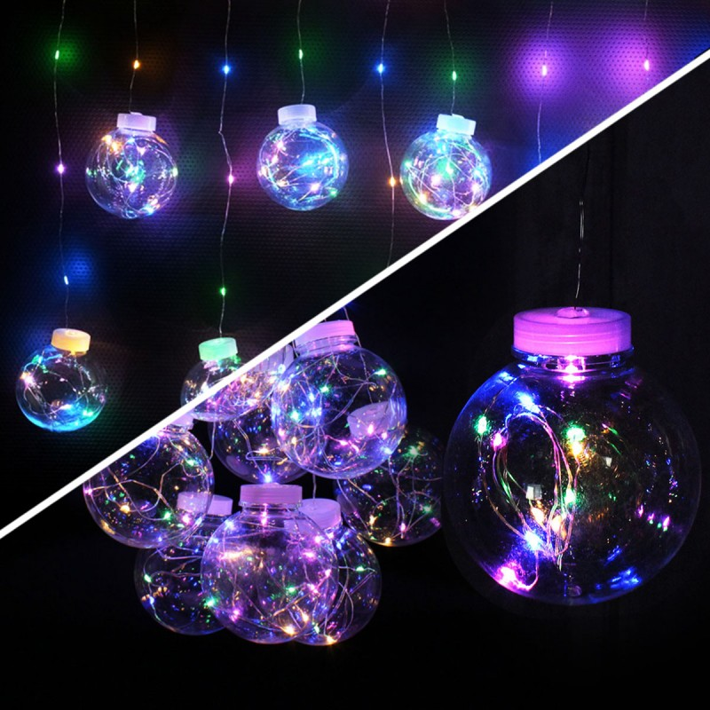 Гирлянда-штора (Curtain-Lights) 150М внутренняя, пер.:прозрачный, 3м (Разноцветная)