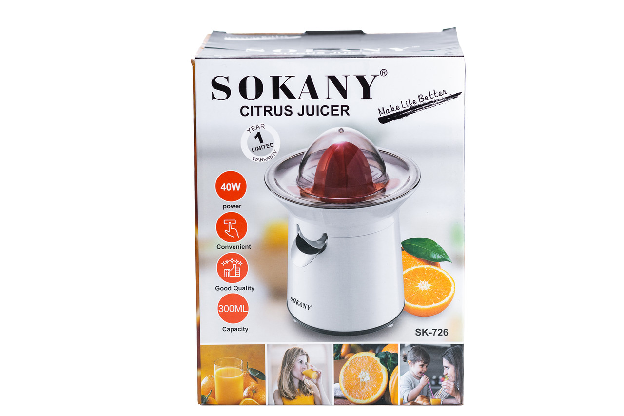 Соковыжималка для цитрусовых 40 Вт 300 мл Sokany