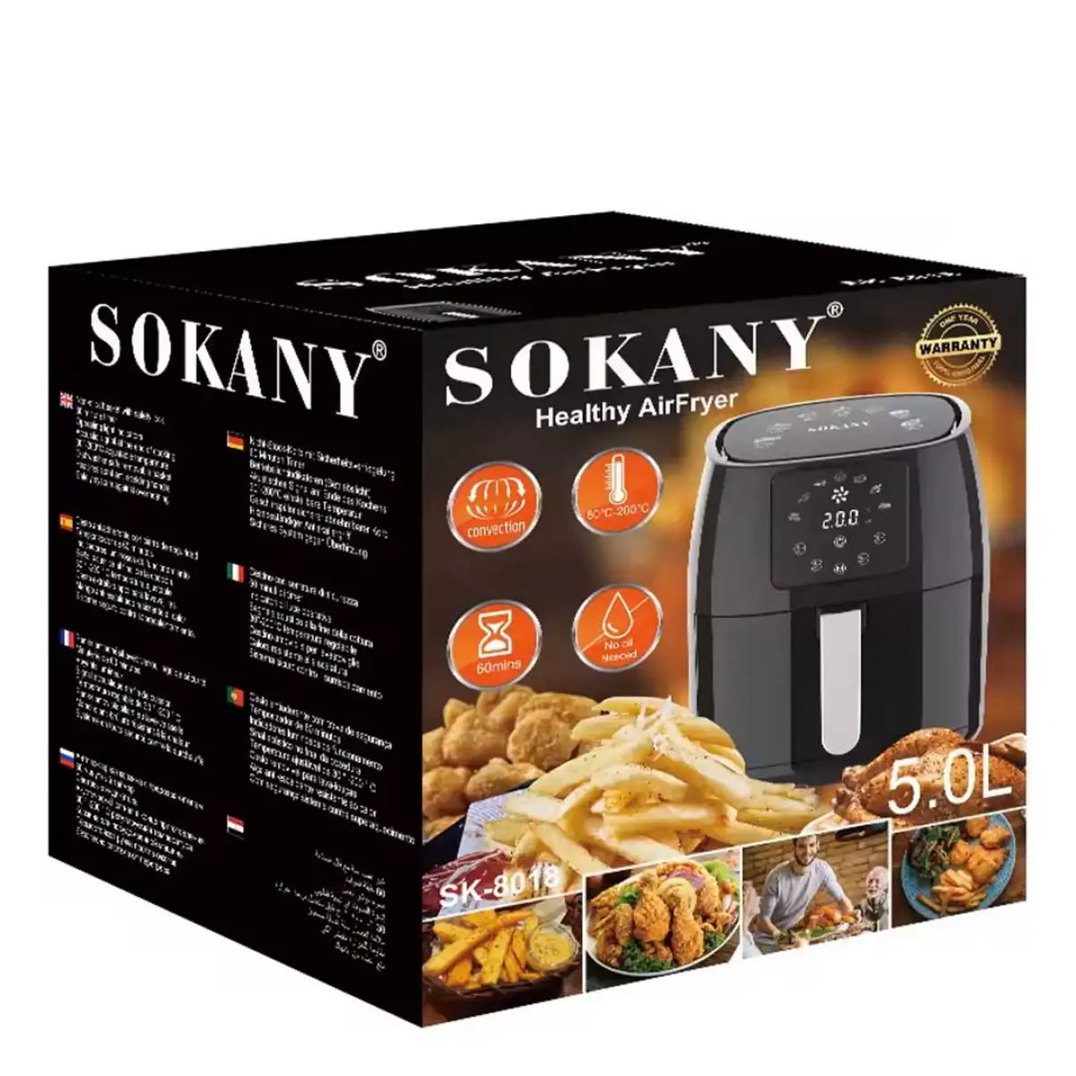 Аерогриль фритюрниця SOKANY SK-8018 на 5 л мультипіч з таймером та терморегулятором