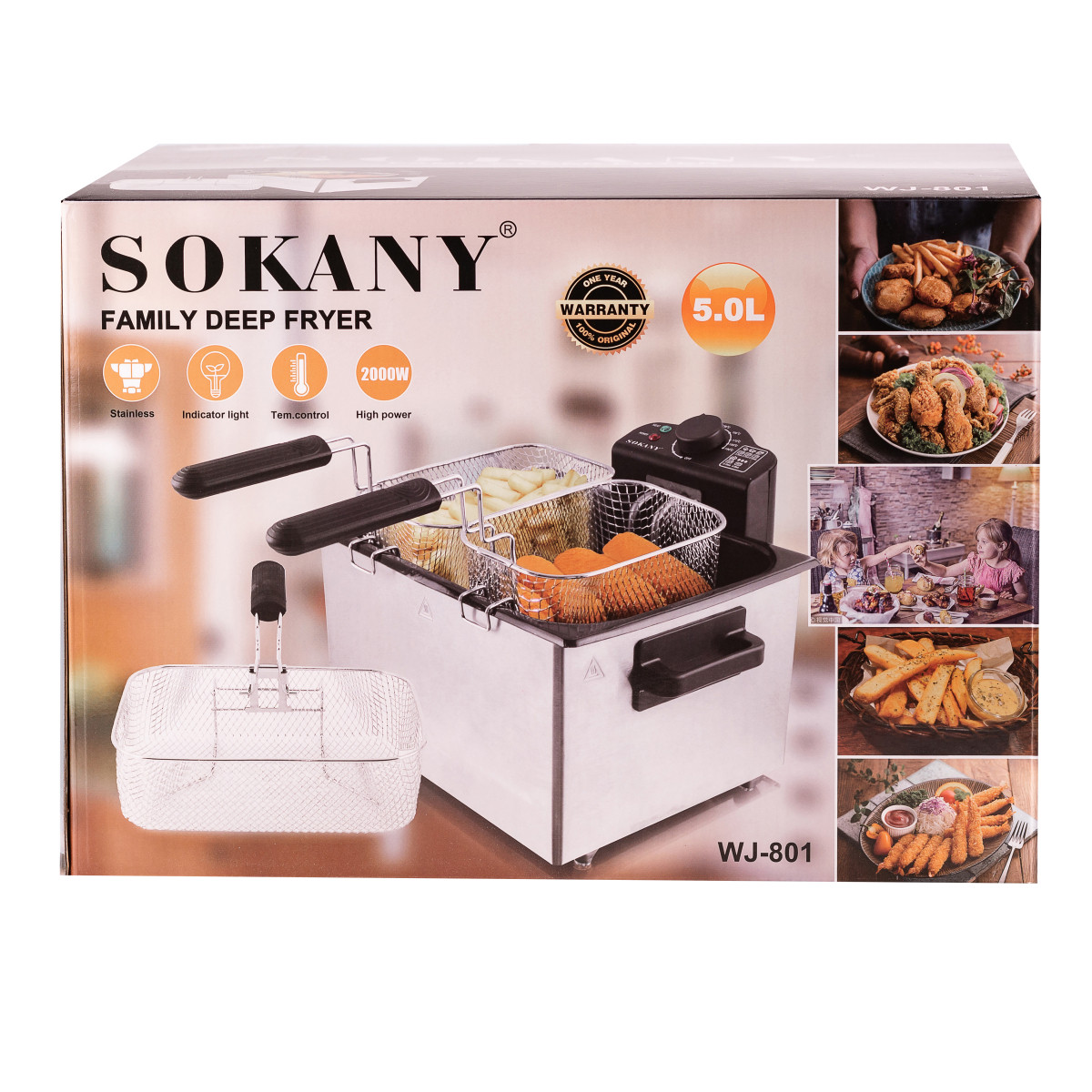 Профессиональная Фритюрница SOKANY 5 литров