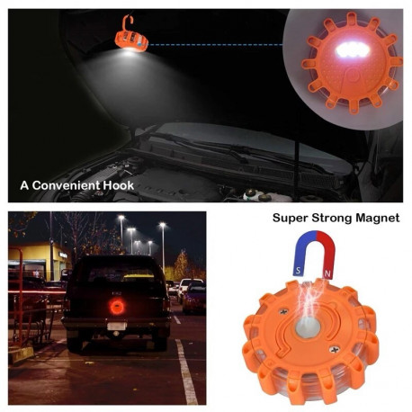 Сигнальна миготлива лампа Flash Flare LED 360° з 9 режимами, на батарейках, видимість до 1.6 км