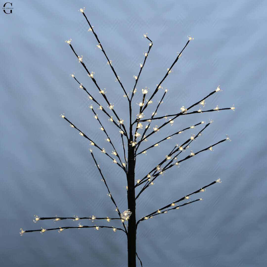 LED-дерево САКУРА декоративне 1.5 м, 144 LED, жовте світло, RGB, 8 режимів