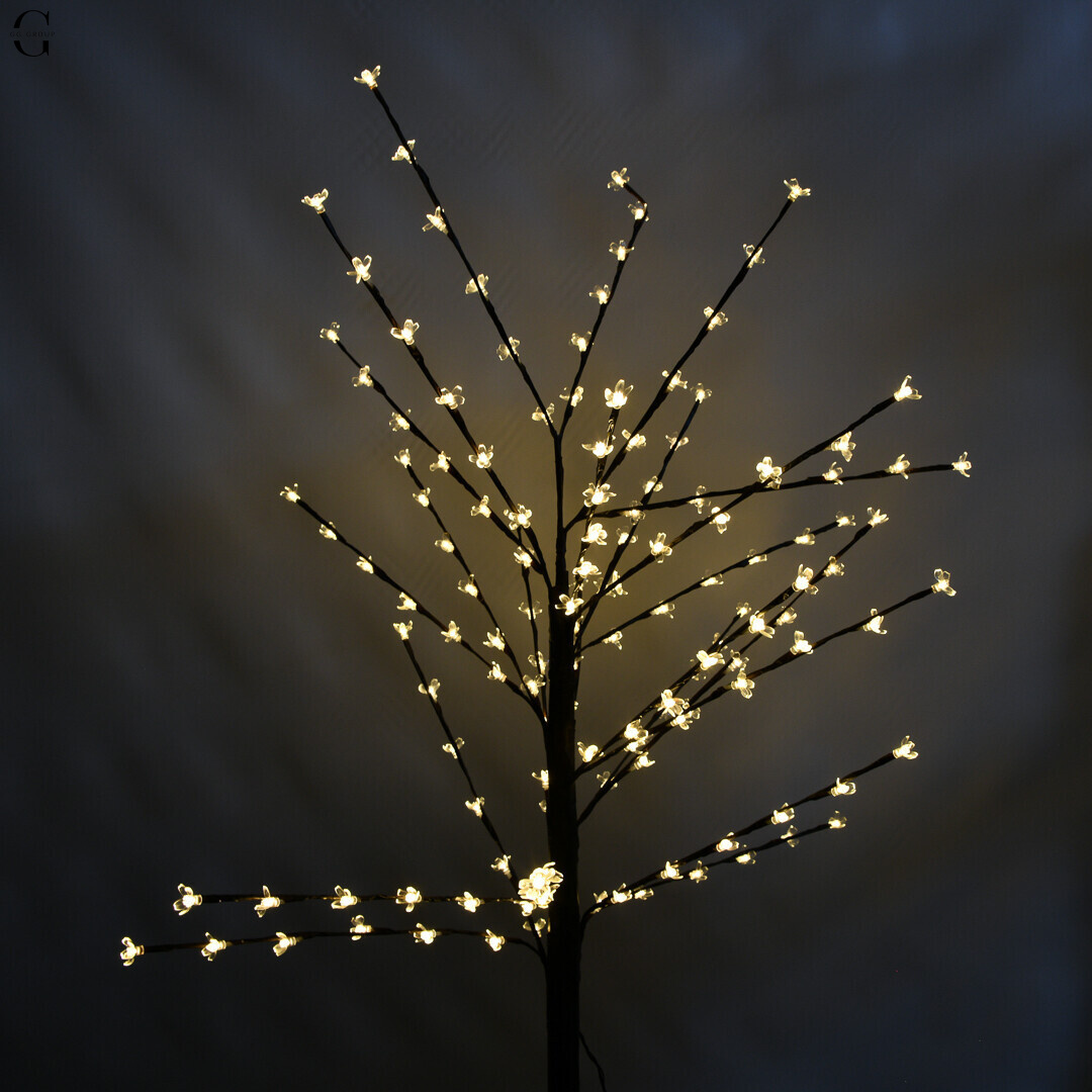 LED-дерево САКУРА декоративне 1.5 м, 144 LED, жовте світло, RGB, 8 режимів