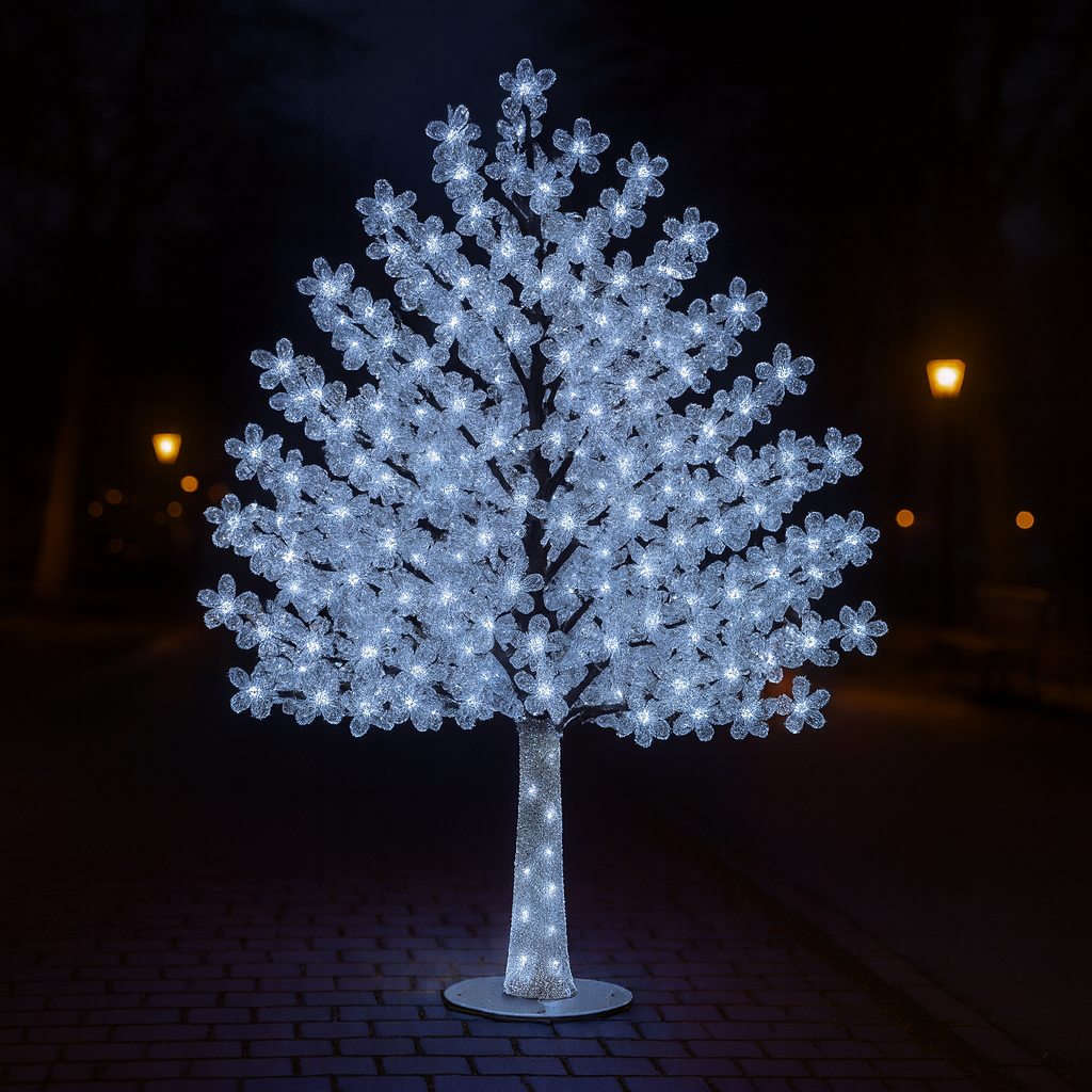 Светодиодное дерево Сакура 1.8 м Белая 500 LED диодов IP44 для улиц и помещений