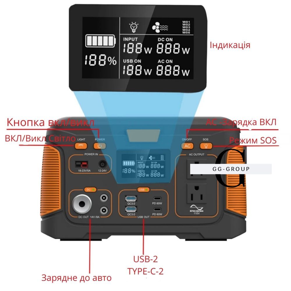Портативная зарядная станция BRAND J650 650 Вт