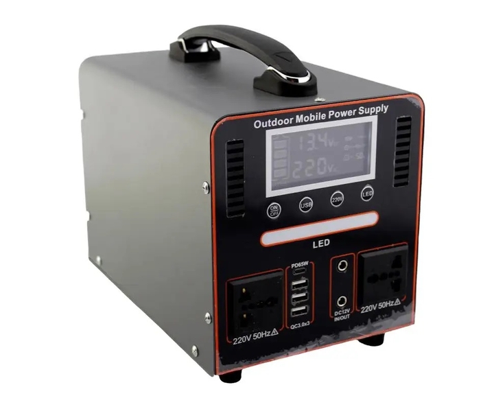 Портативная зарядная станция 600W 40Ah LiFePO4 с чистой синусоидой, USB, Type-C и розеткой 220V