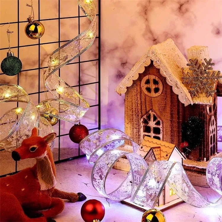 Светодиодная елковая гирлянда в виде ленты 50 Led 5 метров Christmas Decoration Белый