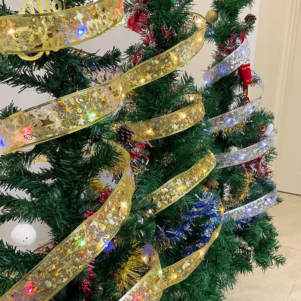 Светодиодная елковая гирлянда в виде ленты 50 Led 5 метров Christmas Decoration Белый
