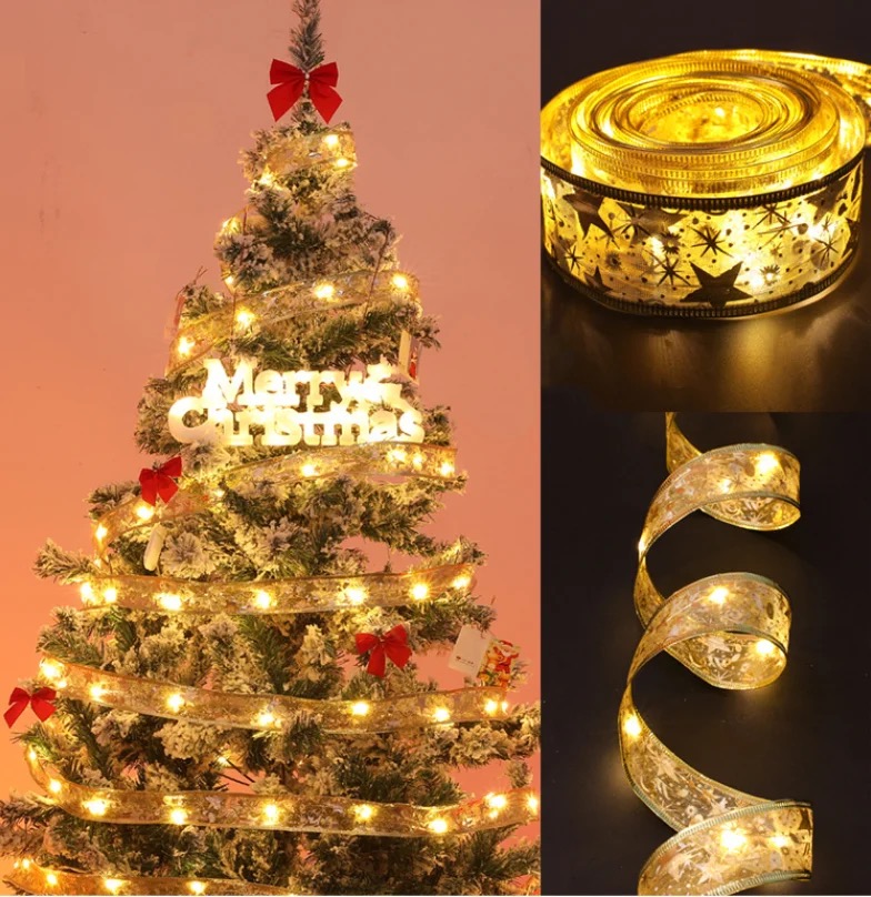 Светодиодная елочная гирлянда в виде ленты 50 Led 5 метров Christmas Decoration Желтый