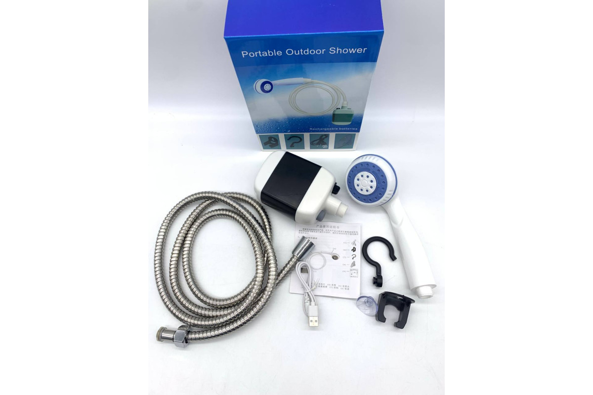 Душ портативный, кемпинговый с помпой на аккумуляторе USB Travel shower 
